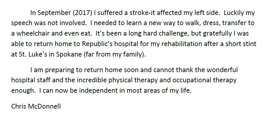 patient testimonial